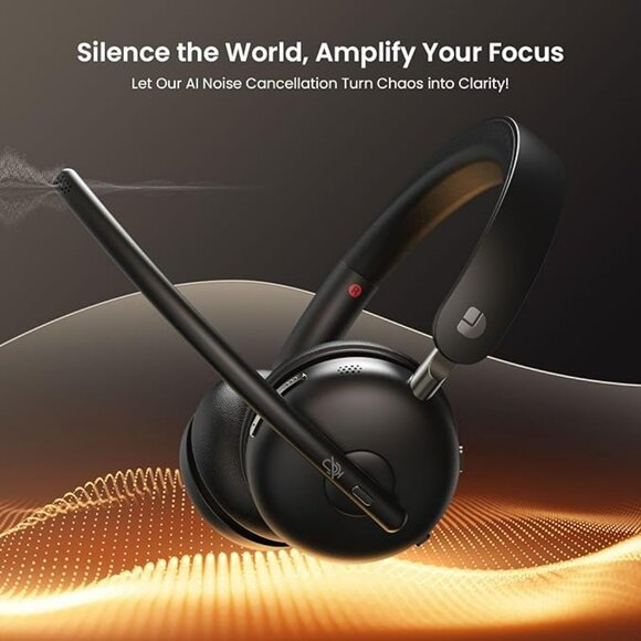 NEW Wireless Bluetooth 5.3 Headset with Mic & USB Dongle,AI Noise Cancelling - Picture 7 of 7